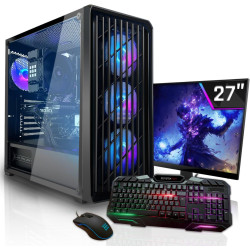 SYSTEMTREFF Basic Gaming Komplett PC Set AMD Ryzen 5 PRO 5655G 6x4.4GHz | AMD RX Vega 7 4K | 512GB M.2 NVMe | 16GB DDR4 RAM |