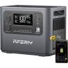 AFERIY 3600W Solargenerator, 3840Wh LiFePO4 Tragbare Powerstation mit USV, 3x230V AC Ausgang 3600W (7200W Peak), Stormerzeuger