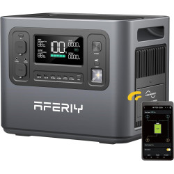 AFERIY Solar Generator 2400W mit 400W Solarmodule, 2048Wh Tragbare Powerstation (4800W Peak), LiFePO4 Batterie, 220V-240V,