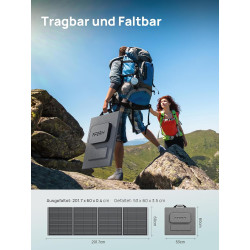 AFERIY Faltbares Solarpanel 200W, Solarmodul mit 5 Ausgängen, faltbares monokristallines Silikon-Solarpanel, IP65, hohe