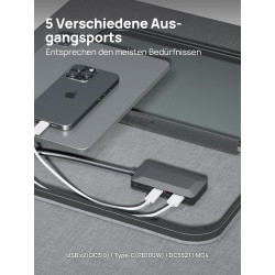 AFERIY Faltbares Solarpanel 200W, Solarmodul mit 5 Ausgängen, faltbares monokristallines Silikon-Solarpanel, IP65, hohe