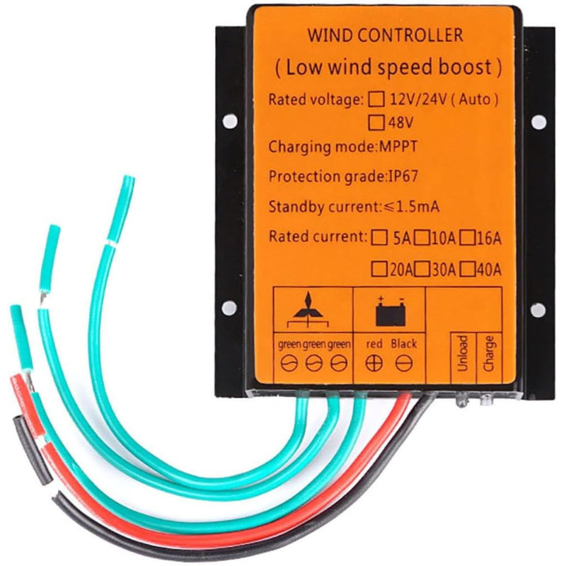 AISINILALAO 5000W Wind Turbine Controller, DC 12V 24V 48V MPPT Wind Turbine Laderegler Geeignet Für Wind Power Generation