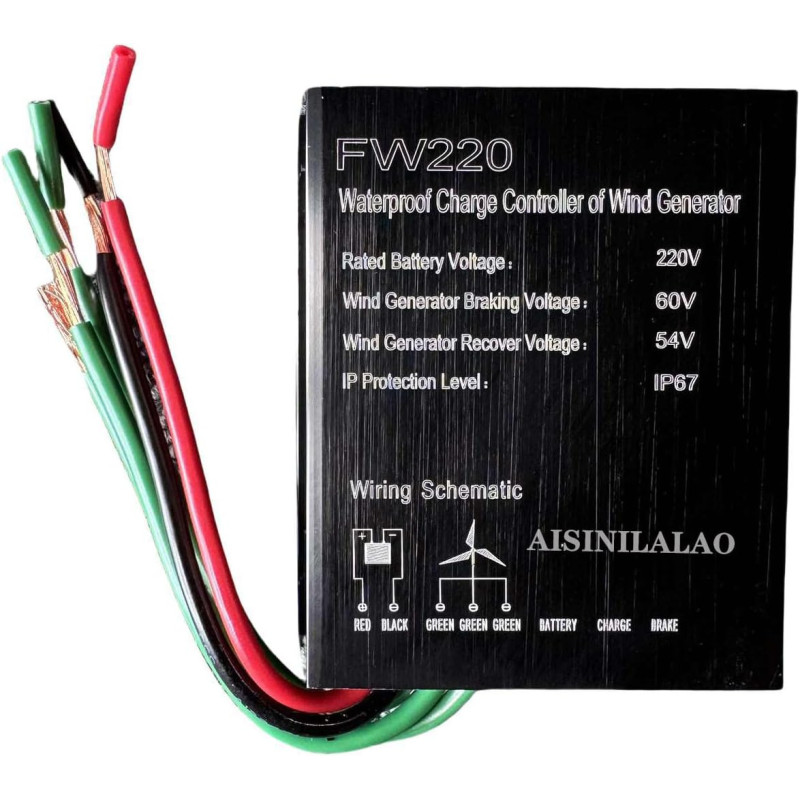 AISINILALAO 12V 24V Auto 48V Windturbine Laderegler, 3000W-6000W Windkraftanlage Generator MPPT Controller für Wind- und