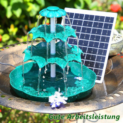 AISITIN DIY Brunnen,Vogeltränke Sets mit 6,5W Solar Springbrunnen, 3 Stufige Vogelfütterer für Draußen,Vogelbad und DIY