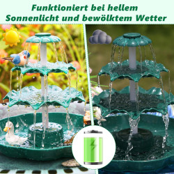 AISITIN DIY Brunnen,Vogeltränke Sets mit 6,5W Solar Springbrunnen, 3 Stufige Vogelfütterer für Draußen,Vogelbad und DIY