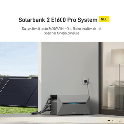 ALLDREI Balkonkraftwerk mit Speicher 2 Pro, Solarbank E1600Pro All in One Stromspeicher 1,6kWh mit Wechselrichter, Komplettset