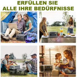 ALLPOWERS Solargenerator R600, 299WH LiFePO4 Batterie, 2x 600W (1200W Spitze) AC Ausgang Tragbare Powerstation mit 100W