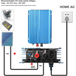 Ailao Grid Tie Inverter 500W MPPT Wechselrichter Netzeinspeisung Reiner Sinus AC 230V Ausgang Einspeisewechselrichter für