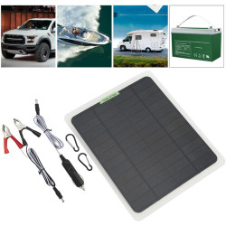Solar Autobatterie Ladegerät, 20W 12V Solarpanel Solar Ladegerät Solarladegerät Notstromversorgung Dual-USB-Ausgang
