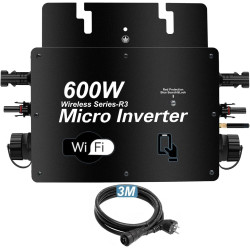 BENNTOP Mikrowechselrichter 600W Solar-wechselrichter für Balkonkraftwerk MPPT DC30-60V PV Grid Tie Wechselrichter mit WLAN, APP