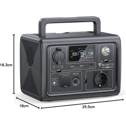 BLUETTI Solar Generator EB3A mit 100W Solarpanel, 268Wh Tragbare Powerstation mit 600W (1200W Peak) AC Ausgängen, LiFePO4