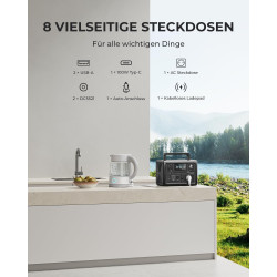 BLUETTI Solar Generator EB3A mit 100W Solarpanel, 268Wh Tragbare Powerstation mit 600W (1200W Peak) AC Ausgängen, LiFePO4