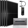 Balkonkraftwerk Komplettset 2600W mit 1600W Speicher, 4x500W Bifazial Solarmodule Vollschwarz mit Solix Pro 2 Stromspeicher