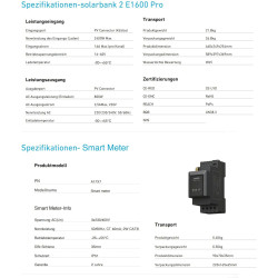 Balkonkraftwerk Komplettset 2600W mit 1600W Speicher, 4x500W Bifazial Solarmodule Vollschwarz mit Solix Pro 2 Stromspeicher