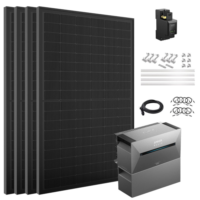 4x500w Solarpanel mit Solarbank E1600 Pro, Balkonkraftwerk mit Speicher 2 Pro, Komplettset mit All in One Stromspeicher 1,6kWh