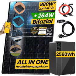 880W/800W Balkonkraftwerk mit Speicher Komplettset 2,56kWh Marstek Jupiter C Speicher inkl. 800W integrietem Wechselrichter |