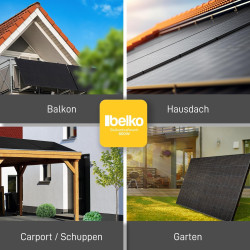 Belko® Balkonkraftwerk 830Wp Komplettset, 2 x 415W Trina Solar Full Black Module, 800W Wechselrichter mit WiFi, Smarte
