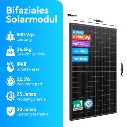MARSTEK JUPITER C Plus, 5.12kWh Balkonkraftwerk mit Speicher, 4 MPPT 2400W Solareingang, 4×500W Solarpanels, bis zu 10.24kWh
