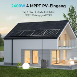 MARSTEK JUPITER C Plus, 5.12kWh Balkonkraftwerk mit Speicher, 4 MPPT 2400W Solareingang, 4×500W Solarpanels, bis zu 10.24kWh