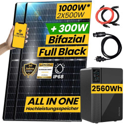 1000W/800W Balkonkraftwerk mit Speicher Komplettset 2,56kWh Marstek Jupiter C Speicher inkl. 800W integrietem Wechselrichter |