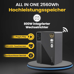 1000W/800W Balkonkraftwerk mit Speicher Komplettset 2,56kWh Marstek Jupiter C Speicher inkl. 800W integrietem Wechselrichter |