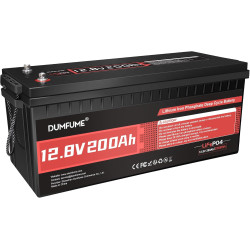 Dumfume 12V 300Ah LiFePO4 Lithium Batterie 3840Wh 200A BMS, Max 15000 Tiefzyklen und 10 Jahre Lebensdauer Akku für Solarenergie,