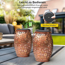 Bonsery Solarlaterne für Außen 4 Stück, Metall Solarlampen für Außen Hängend IP65 Wasserdicht, Solarleuchte Stehend für Draußen