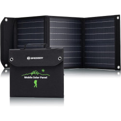 Bresser Solar Ladegerät 40W mit 1x DC- und 3x USB-A-Anschlüssen inkl. USB-A-Buchse mit QC3.0 zur Schnellladung, Solar-Panel als