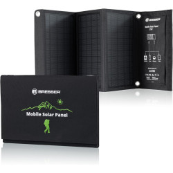 Bresser Solar Ladegerät 21W mit USB-A- und DC-Anschluss inkl. Adaptern, Solar-Panel als Ladegerät für Smartphones, Power-Banks
