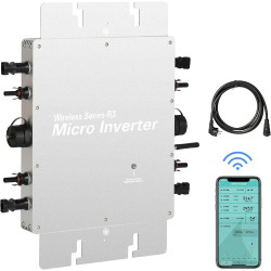 BuyWeek 1600W Wechselrichter Balkonkraftwerk Microwechselrichter IP65 Wasserdichter PV Wechselrichter mit WiFi App, Solar