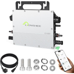 BuyWeek Wechselrichter Balkonkraftwerk, Wechselrichter 800W IP67 Wasserdicht Mikrowechselrichter mit WLAN APP Micro