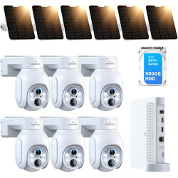 Camcamp 10CH Überwachungskamera Aussen Set, Kabellose Solar WLAN Kamera Outdoor mit 500GB Lokale Aufzeichnung - kein ABO,