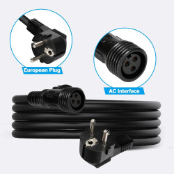 DEWIN AC-Kabel, 5m Solar Grid Tie Mikro Wechselrichter AC Spezialkabel GMI-Serie Wechselrichter Verlängerungskabel 3 x 0.75 mm²
