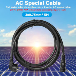 DEWIN AC-Kabel, 5m Solar Grid Tie Mikro Wechselrichter AC Spezialkabel GMI-Serie Wechselrichter Verlängerungskabel 3 x 0.75 mm²