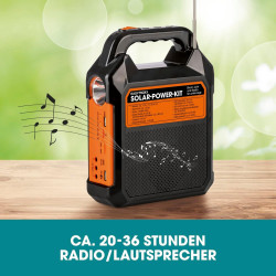 EASYmaxx Solar-Generator Kit 4500mAh | 2 Auflademodi: Solarpanel oder USB | Zum Aufladen von Handy, Powerbank, u.v.m. |