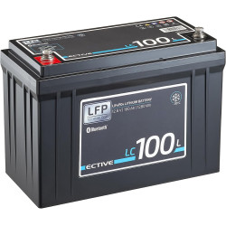ECTIVE - LiFePO4 Lithium-Eisenphosphat Batterie LC100L LT12V 100Ah 1280Wh - Versorgungsbatterie bis -30°C mit BMS-System &