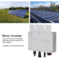 EVTSCAN 300W Solarmodul Mikro-Wechselrichter, Plug-and-Play, Reiner Sinus-Wechselrichter 12V DC auf 220V AC Konverter, WiFi APP