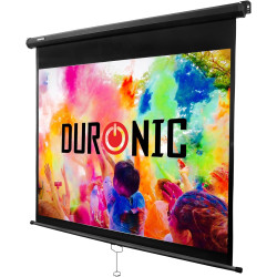 Duronic Projektor-Leinwand MPS80/43 | 80 Zoll manuelle Projektionsleinwand Größe: 163 x 122 cm Mattweiß HD Pull Down | Heimkino,