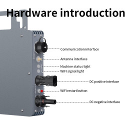 350W Solar Grid Tie Micro Inverter Effiziente Energieumwandlung Solarpanel Wechselrichter Wolkenüberwachung IP66 Wasserdicht