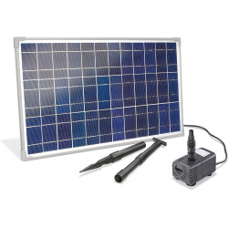 esotec Solar Pumpensystem Waterfall 25/1600, Komplettset, Bachlauf für Gartenteich, Bachlaufpumpe, Solarmodul 25W, Solarbrunnen