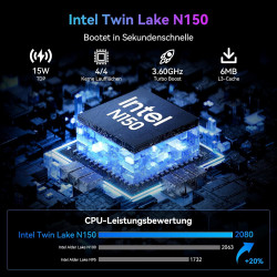 Blackview MP60 Mini PC 2025 New Intel Twin Lake N150 (Beats N97/N100, bis zu 3.60 GHz), 16GB RAM 512GB M.2 SSD Mini Computer, 4K