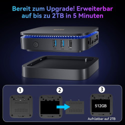Blackview MP60 Mini PC 2025 New Intel Twin Lake N150 (Beats N97/N100, bis zu 3.60 GHz), 16GB RAM 512GB M.2 SSD Mini Computer, 4K