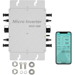ExoticaBlend 1200W Balkonkraftwerk Grid Tie Inverter, Pv Wechselrichter, IP65 Micro Inverter, WLAN Monitor, 120/230V Automatic