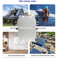 ExoticaBlend 1200W Balkonkraftwerk Grid Tie Inverter, Pv Wechselrichter, IP65 Micro Inverter, WLAN Monitor, 120/230V Automatic