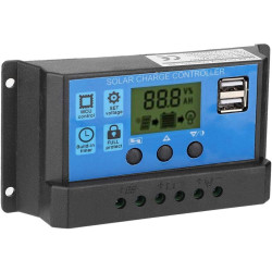 12V 24V Intelligenter Photovoltaik-Solarladeregler Dual Digital Display Mikrocomputersteuerung Praktisches Zubehör für PWM Auto
