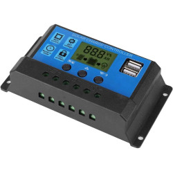 12V 24V Intelligenter Photovoltaik-Solarladeregler Dual Digital Display Mikrocomputersteuerung Praktisches Zubehör für PWM Auto