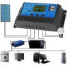 12V 24V Intelligenter Photovoltaik-Solarladeregler Dual Digital Display Mikrocomputersteuerung Praktisches Zubehör für PWM Auto