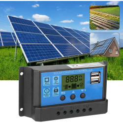 12V 24V Intelligenter Photovoltaik-Solarladeregler Dual Digital Display Mikrocomputersteuerung Praktisches Zubehör für PWM Auto