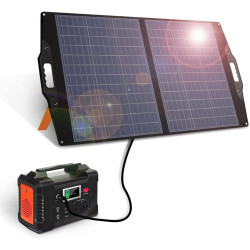FlexSolar Solar Ladegerät, 60 W Solar Panel Portable mit USB-C 45 W QC 3.0 und DC Ausgang, IP67 wasserdicht und staubdicht, ETFE
