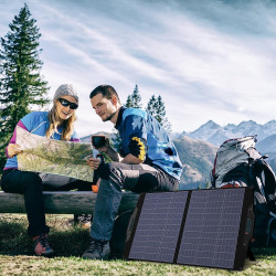 FlexSolar Solar Ladegerät, 60 W Solar Panel Portable mit USB-C 45 W QC 3.0 und DC Ausgang, IP67 wasserdicht und staubdicht, ETFE
